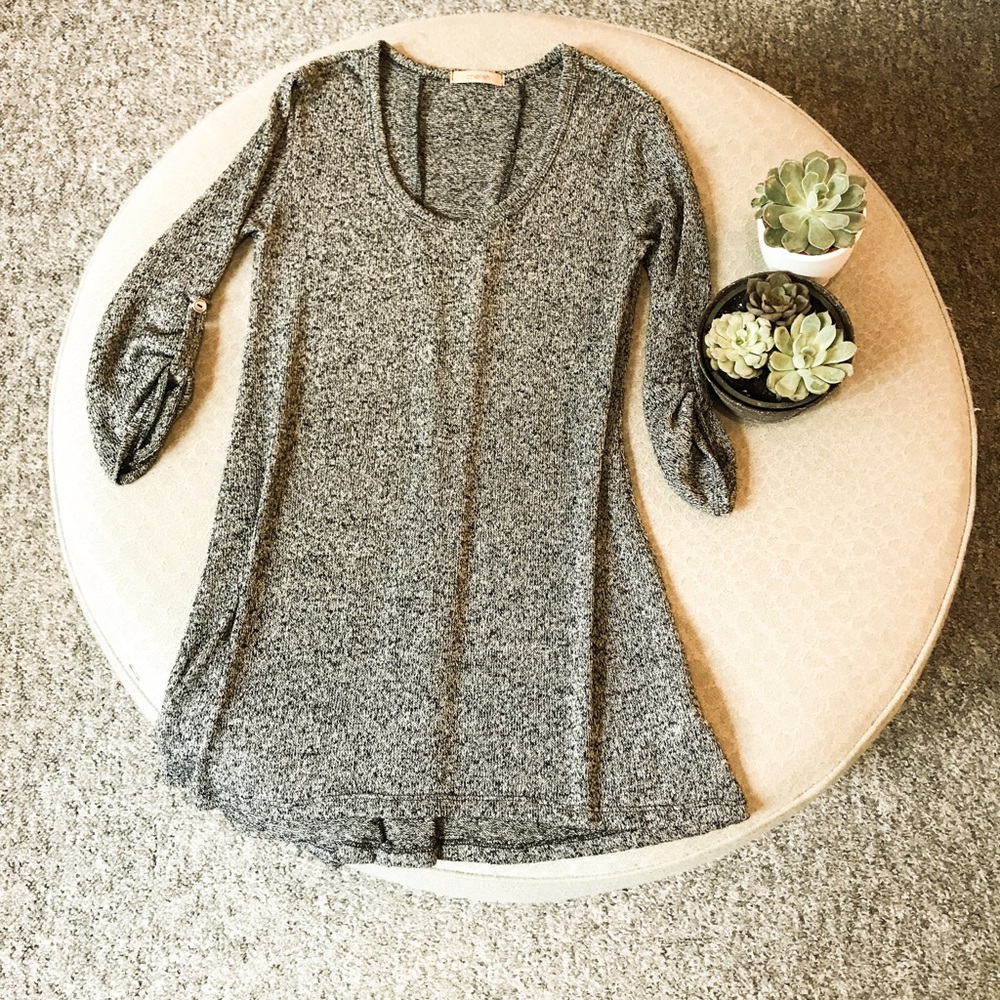 Gray sweater dress